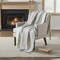 Homeroots 50" X 60" Gray And Ivory Cotton Woven Striped Throw Blanket with Fringe 518833 - alternate 2