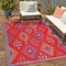 Homeroots 3' X 5' Red Geometric Indoor Outdoor Area Rug 555627 - alternate 4