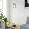 Homeroots 68" Black Torchiere Floor Lamp With Clear Transparent Glass Drum Shade 523369 - alternate 4