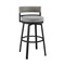 Homeroots 38" Light Gray Metal Swivel Low back Outdoor Bar Height chair with Footrest 490219 - alternate 1