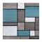 World Rug Gallery Contemporary Modern Boxes Design Soft Area Rug 6 ft 6 in x 6 ft 6 in Square Gray 106BLUE6SQ - alternate 3