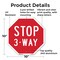 Signmission Stop 3-way, 10 Inch X 10 Inch, Aluminum Metal Signs OC-A-10-14 - alternate 2