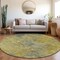 Homeroots 8' Gold Green And Gray Round Abstract Washable Indoor Outdoor Area Rug 603589 - alternate 3