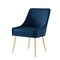 Homeroots Set of Two Navy Blue And Gold Upholstered Velvet Dining Side Chairs 535385 - alternate 3