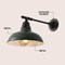 Jonathan Y Wallace 12.3 in. 1-Light Farmhouse Industrial Iron LED Victorian Arm Outdoor Sconce, Matte Green/Blac JYL7615L - alternate 4