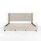 Martha Stewart Kay King Upholstered Platform Bed w/Channel Stitched Wingback Headboard/Cushioned Siderails, Beige TW-3WDB03-K-BG-MS - alternate 3
