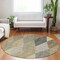 Homeroots 8' Brown Gold And Taupe Round Argyle Washable Indoor Outdoor Area Rug 613707 - alternate 4