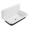 Kingston Brass 36" Cast Iron Single Bowl Wall Mount Utility Sink with Drain, White/Brushed Brass KGCLWS3620197 - alternate 1