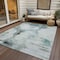 Homeroots 8' X 10' Teal Blue Silver And Gray Abstract Washable Indoor Outdoor Area Rug 582689 - alternate 2