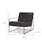 Homeroots 37" Black Genuine Leather and Metal Lounge Chair 606023 - alternate 3