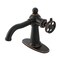Kingston Brass One-Handle Single-Hole Bathroom Faucet with Knurled Handle and Push Pop-Up Drain, Naples Bronze KSD354RKZNB - alternate 1