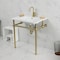Kingston Brass 31" Ceramic Console Sink with Brass Legs, 1-Hole, White/Brushed Brass KVBH312277 - alternate 2
