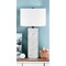 Homeroots 30" White Marble Cylinder Table Lamp With White Drum Shade 546108 - alternate 3