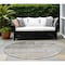 Homeroots 8' Round Taupe Round Ombre Washable Non Skid Indoor Outdoor Area Rug 563678 - alternate 1