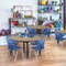 Regency Round Kee Adjustable Classroom Table W/ 4 Andy Stack Chairs, 48 in W, 48 in L, Noble Oak TB48RNDNOAPBK45NV - alternate 3