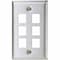 Hubbell Premise Wiring Plate, 6 Ports, Gray, Wall SSF16 - alternate 1