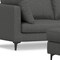 Homeroots 76" Gray Fabric Sofa With Ottoman With Black Legs 641074 - alternate 3