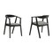 Armen Living Santana Wood Dining Chair in Black Finish with Charcoal Fabric - Set of 2 LCSACHBLKCH - alternate 1