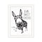 Homeroots Hello Sweet Cheeks Donkey White Framed Print Bathroom Wall Art 530071 - alternate 1