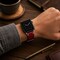 Elegani Vintage Oil Leather Band Compatible with Apple Watch 46mm, Red, Black Buckle LOT2-RED-BLK-46 - alternate 3