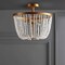 Jonathan Y Georgian 15" Stone/Metal LED Flush Mount, Antique Gold / White JYL9021A - alternate 3