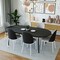 Leisuremod Tule Dining Chair with Velvet Seat & White Steel Frame, Black/Platinum Blue, 2PK TWCBL18BU2 - alternate 4