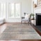 Homeroots 3' X 5' Copper Gray And Blue Striped Washable Indoor Outdoor Area Rug 588052 - alternate 5