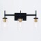 Vaxcel Warren 3 Light Black and Brass Mid Century Modern Bathroom Vanity Wall Fixture Clear Glass W0393 - alternate 6