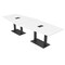 Skutchi Designs Hexagon Conference Table With Power, 48 in W, 120 in L, White HAR-HEX.IR-48X120-DOU.BK-W960-EBLK - alternate 1