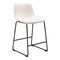 Homeroots Set of Two 24" Ivory And Black Shearling And Steel Counter Height Bar Chairs 555749 - alternate 6