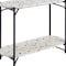 Homeroots 36" White and Black Faux Terrazzo and Steel Oval Console Table With Shelf 668867 - alternate 3