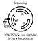 Leviton Flanged Locking Receptacle, Non-NEMA, 20 A, 125/250V AC, Single Phase, 3 Pole, Flush Mount, Black 7310-BG - alternate 2