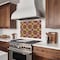 Homeroots 5" x 5" Brown And Gold Vinyl Arabesque Peel And Stick Removable Tiles 569319 - alternate 4