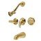 Kingston Brass Triple-Handle Tub and Shower Faucet, Brushed Brass KB6237LL - alternate 1