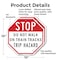Signmission Stop Do Not Walk on Train Tracks Tr, 10 inch X 10 inch, Aluminum Metal Signs, 2PK OC-A-2PACK-10-211 - alternate 3