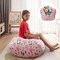 Homeroots 32" Pink and White Microfiber Round Princess Pouf Cover 546264 - alternate 2