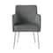 Homeroots Set of Two Light Gray And Silver Upholstered Velvet Dining Arm Chairs 535391 - alternate 4