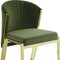 Homeroots Set of Two Green and Gold Upholstered Velvet And Steel Wing Back Dining Side Chairs, 2PK 573340 - alternate 6