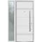Vdomdoors Steel Door Deux 1705 White Enamel Sidelight Exterior Black Window Stainless Inserts Single Modern P DEUX1705EXD-BEM-W36+12 x H80-Left-hand Inswing - alternate 2