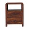Homeroots 24" Brown Solid Wood Two Drawer Nightstand 651488 - alternate 1
