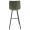 Leisuremod Elland Modern Upholstered Leather Bar Stool with Iron Legs and Footrest, Olive Green ES29G - alternate 4
