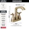 Delta Stryke Two-Handle Centerset Bathroom Faucet, 5.94 in, Lumicoat Champagne Bronze 257766-CZ-PR-MPU-DST - alternate 3