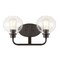Jonathan Y Sandrine 17.5" 2-Light Iron/Seeded Glass Cottage Rustic LED Vanity Light, Oil Rubbed Bronze JYL7527A - alternate 7