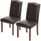 Yssoa Upholstered Parsons Dining Chair, Faux Leather Dining Room Chair with Solid Wood Legs and Nai 3A88FNCHARDINNINGBRNX2 - alternate 1