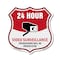 Signmission 24 Hour Surveillance Shield Sign Video S, 12 Inch X 12 Inch, Plastic Sign SHI-P-12-348 - alternate 1