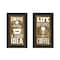 Homeroots Set Of Two Life Begins and Ends With Coffee Black Framed Print Wall Art, 2PK 408224 - alternate 1