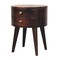 Homeroots 20" Brown Solid Wood Round Two Drawer Nightstand 651618 - alternate 4