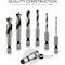 Neiko 6 Piece Brad Point Drill Bit Set, 0.25 in Quick Change Hex Shank 11401A - alternate 4