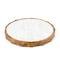 Homeroots 15" Brown And White Marble And Solid Wood Round Cheese Board 574112 - alternate 3