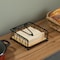 Basicwise Flat Metal Square Napkin Holder with Weighted Arm and a Wooden Tray Perfect for Adorning QI004650 - alternate 4